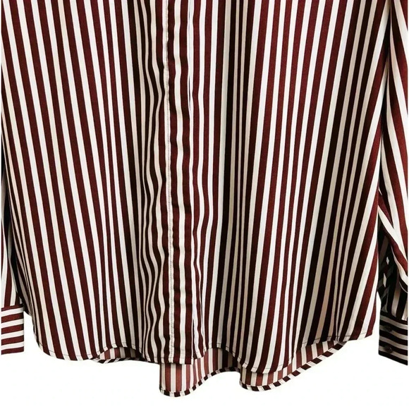 H&M soft, striped, button-up blouse with collar, Size 12, relaxed  fit, loose - Picture 8 of 10